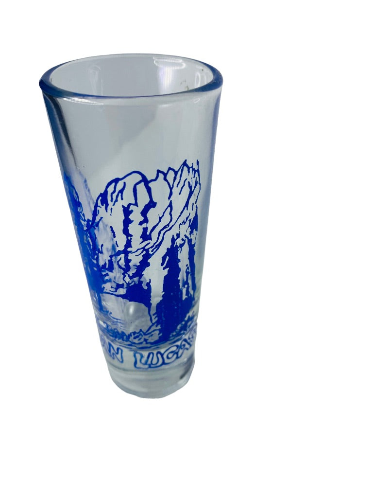 Cabo San Lucas Souvenir Shot Glass Blue Design Shooter Barware