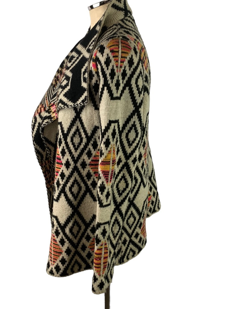 Large slonl Women's Open Cardigan Sweater Aztec Print Lagenlook