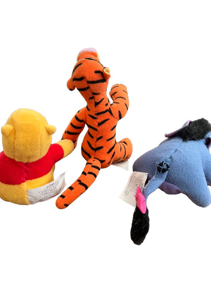 Winnie the Pooh Mini Plush McDonalds Happy Meal Toys Lot of 3 Eeyore Pooh Tigger 2002