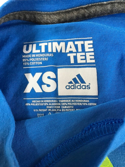 XS Adidas Girls Ultimate Tee Short Sleeve Blue Tshirt