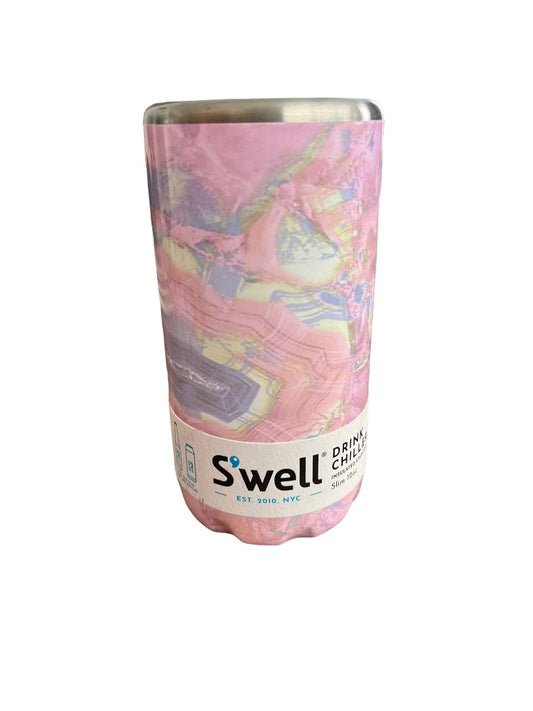 S'well Vacuum Insulated Stainless Steel Drink Chiller 12oz Cans Geode Rose