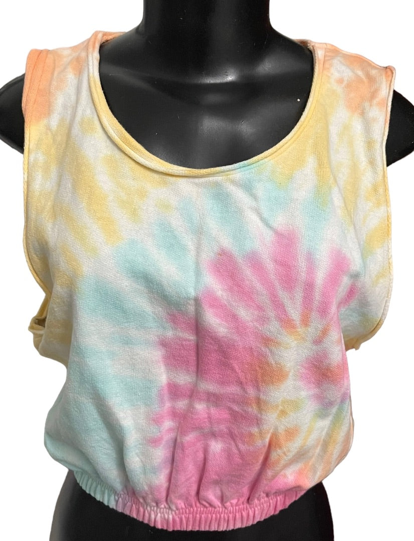 Medium Ocean Drive Cotton Tye Dye Sleeveless Womens Top Elastic Waist