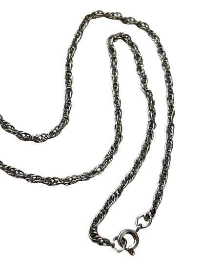 Silvertone Spiral Chain 18" Necklace Lobster Clasp