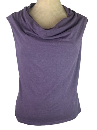 Medium Petite Preswick & Moore Women's Cowl Neck Sleeveless Purple Top