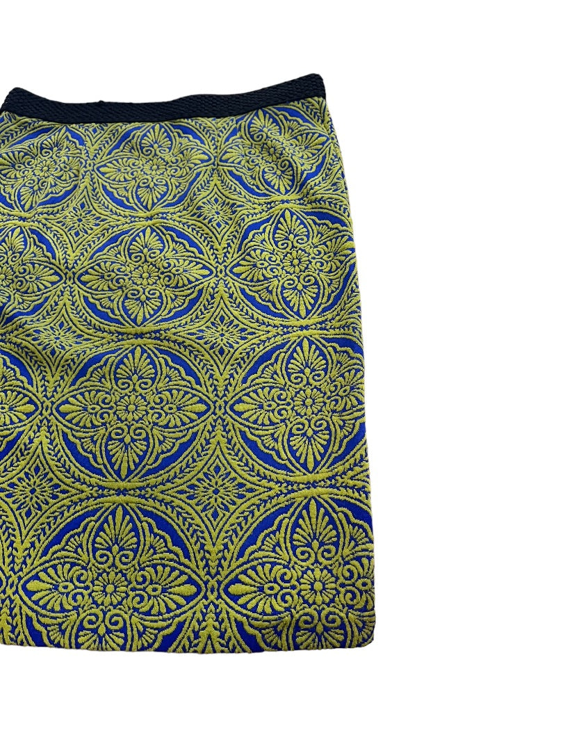 Large Anthropologie Maeve Medallion Jaquered Pencil Skirt