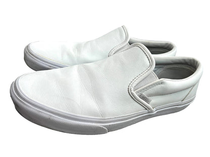 9.5 Vans Mens Classic True White Slip On Sneakers Skater Women's Size 11
