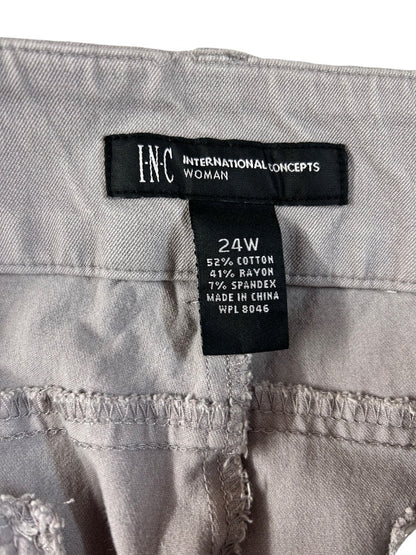 24W INC International Concepts Gray Capri Pants 21" Inseam