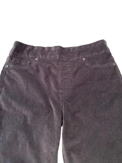 Small DG2 Diane Gilman Women's Dark Gray Stretch Velvet Pull On Pants