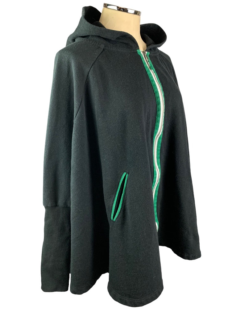 L/XL Evy's Tree Womens Black Britt Cape Full Zip Hoodie