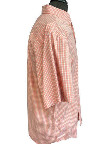 Large T Harris London Men's Pink Checked Button Down Shirt