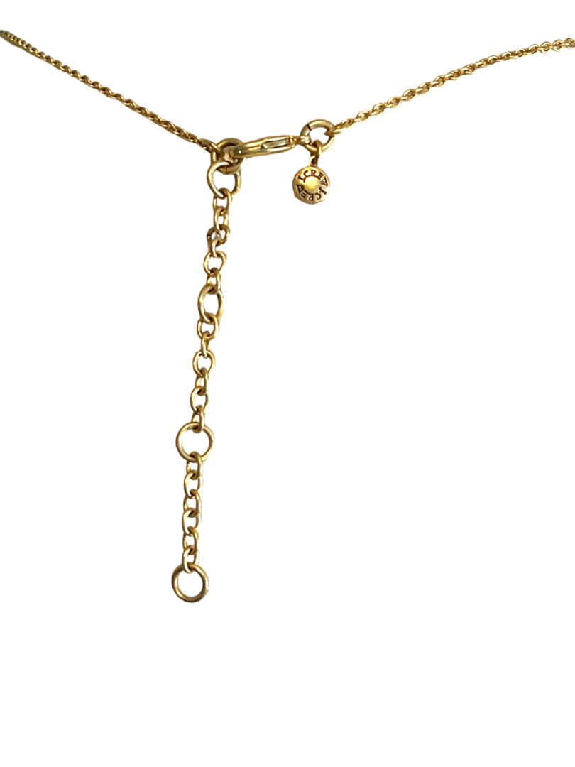 , preview full size image J. Crew Pineapple Passion Gold with Amber Crystals Pendant Necklace EUC