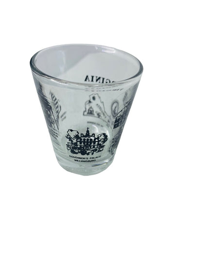 Virginia State Landmarks Shot Glass Souvenir Barware 2.5"h x 2" Top Diameter