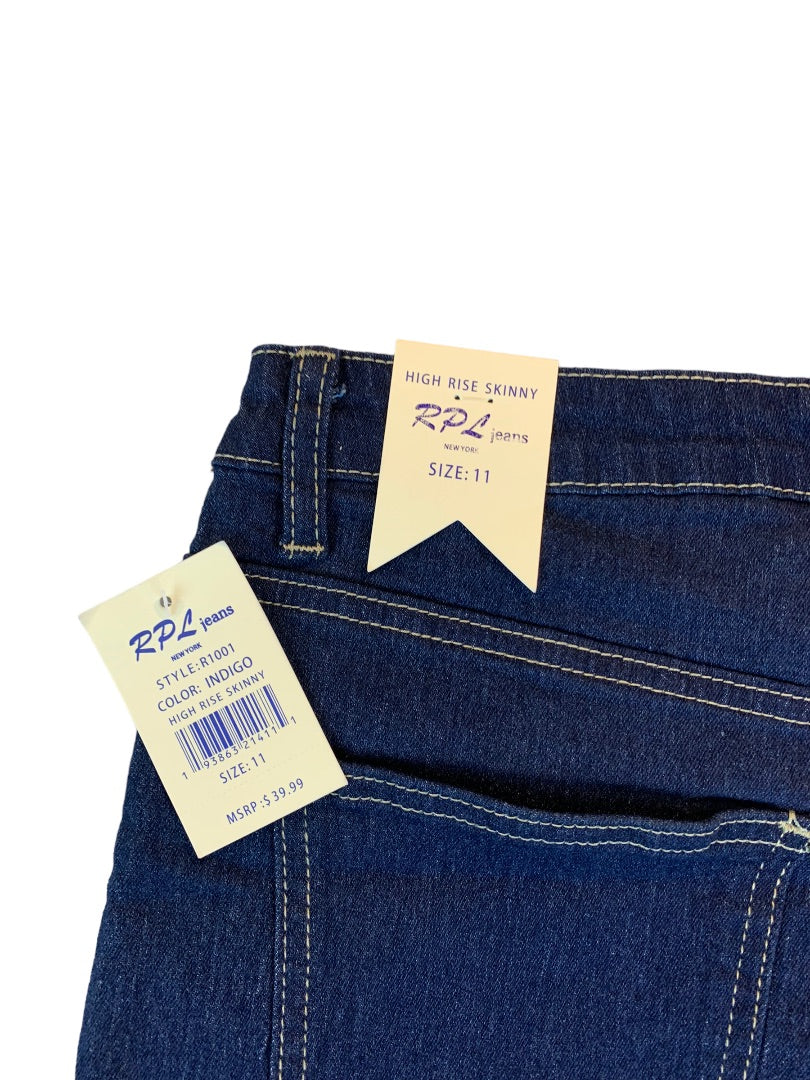 11 RPL Jeans Hi Rise Skinny Jeans Junior Women's Indigo New Denim 30" Inseam