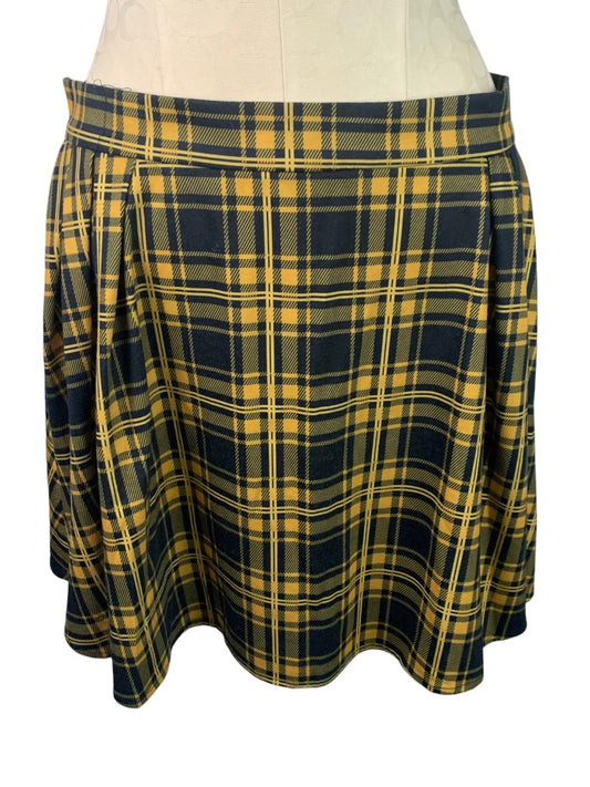 Large Urban Coco Junior Women's Plaid Back Zip Skater Skirt Jersey Knit