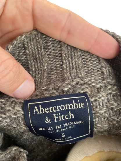 Abercrombie Striped Sweater Sweater Gray Navy Turtle Neck