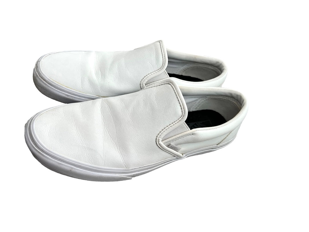 9.5 Vans Mens Classic True White Slip On Sneakers Skater Women's Size 11