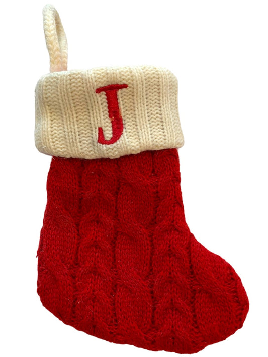 St. Nicholas Square Mini 7" Knit Monogram Christmas Stocking "J"