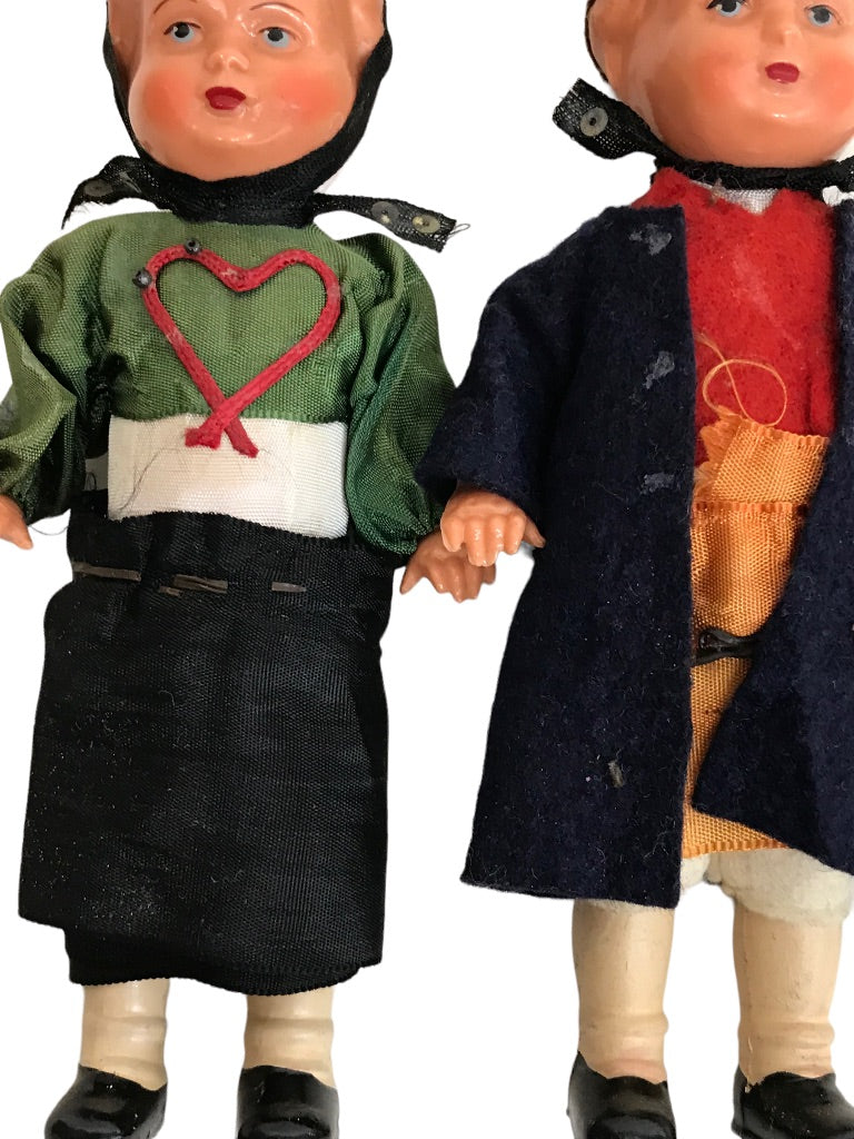 Erich Dittman Edi Germany Set of 2 Celluloid Dolls 7" Girl Boy Vintage 1950s