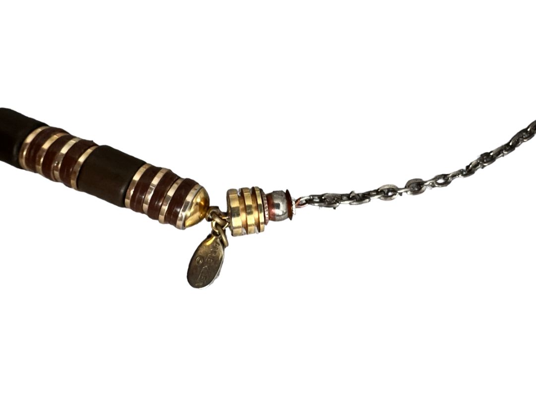 Anne Klein Brown Gold Stacked Bead Statement Necklace 22"