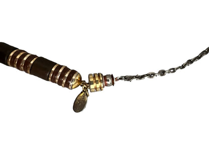 Anne Klein Brown Gold Stacked Bead Statement Necklace 22"