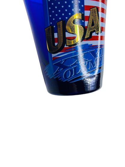 Blue Shot Glass Souvenir USA XXVI Olympiad Atlanta 1996