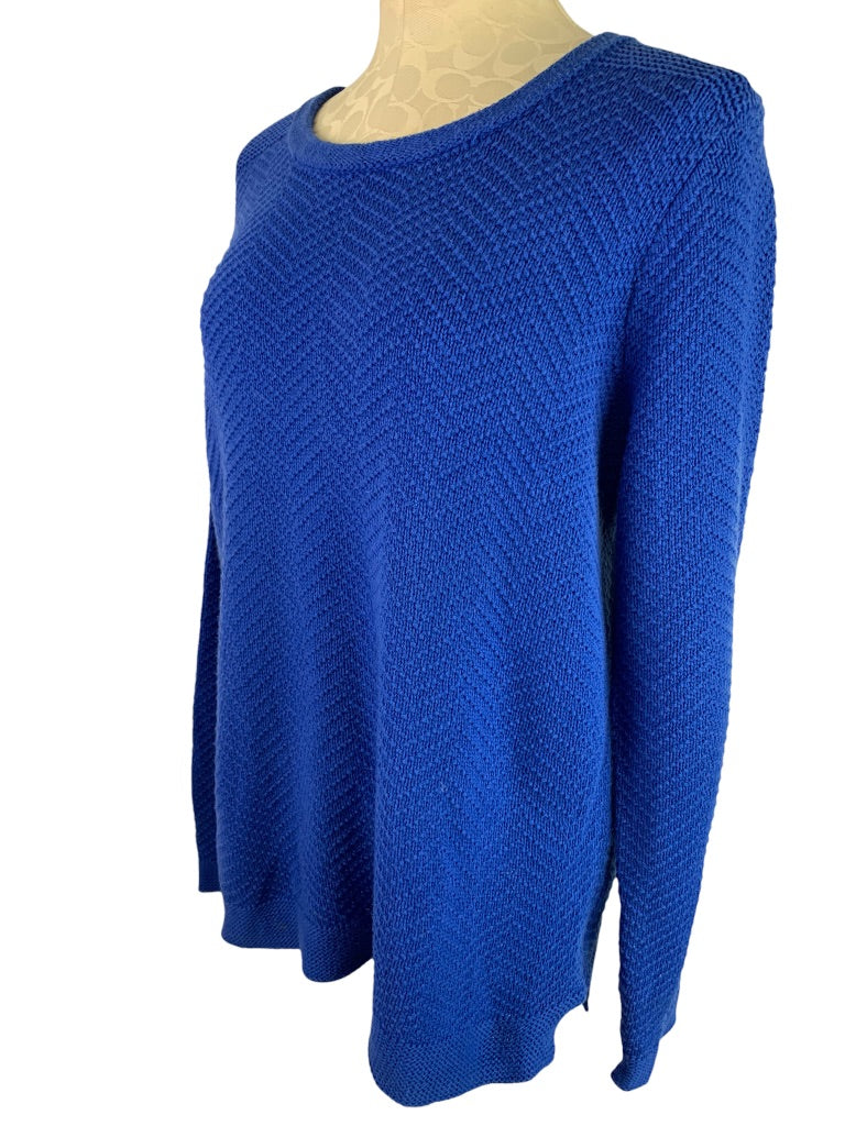 Large Old Navy Women's Royal Blue Pullover Chevron Knit Sweater