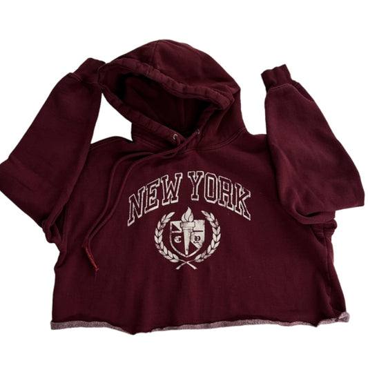 Large Wild Fable Junior Women's Crop "New York" Hoodie Sweatshirt