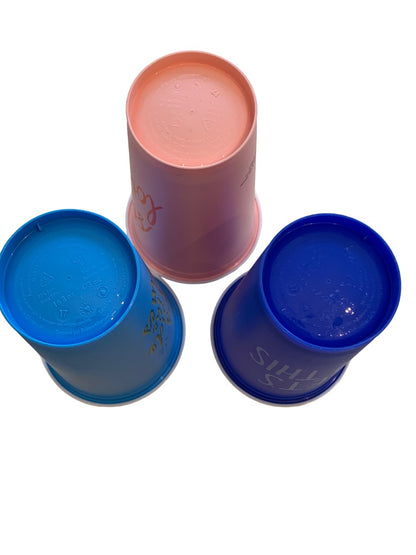 Set of 3 Starbucks Summer 2018 Reusable Lidded Plastic Cups 16 oz BPA Free