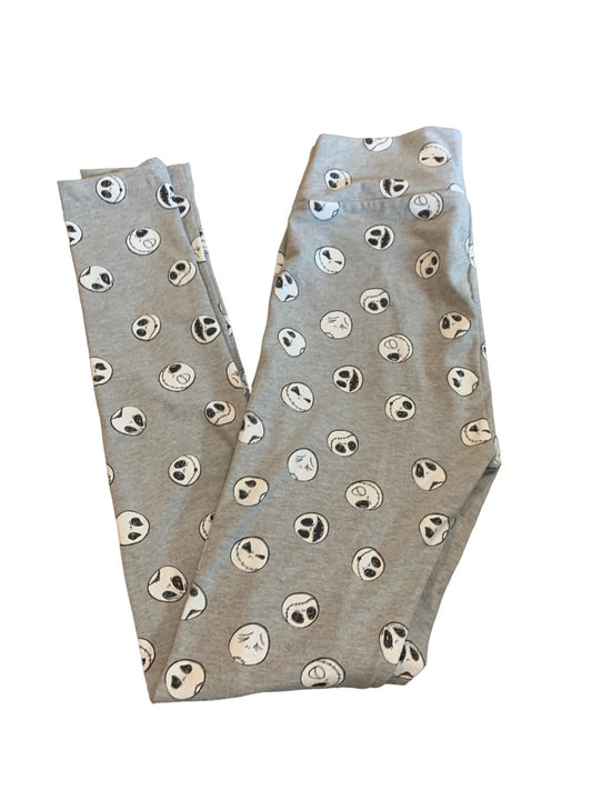 Small The Nightmare Before Christmas Junior Women's Jack Skellington Gray Leggings