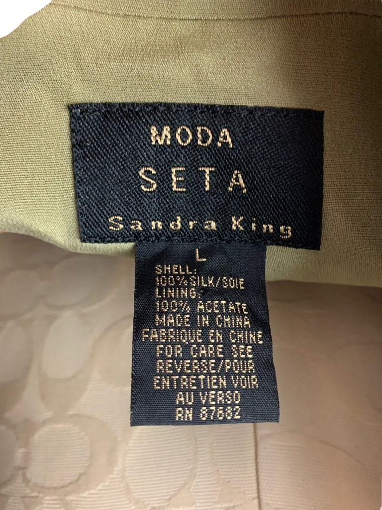 Large Moda Seta by Sandra King Women's Sage Green Pant Suit 2 Piece