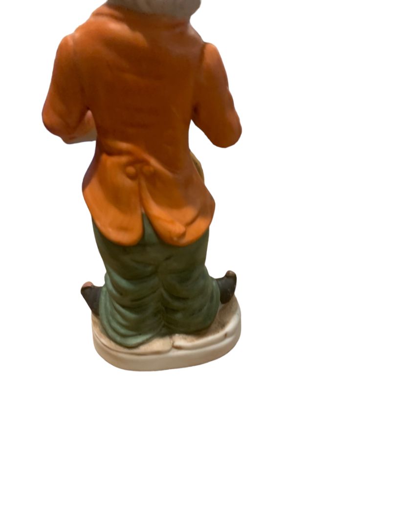 Vintage 1970s Musician Whimsical Clown Hobo Drum 6" Figurine Porcelain