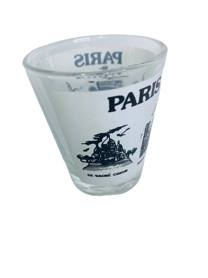 Paris Black White Landmark Shot Glass  1.5 oz Barware