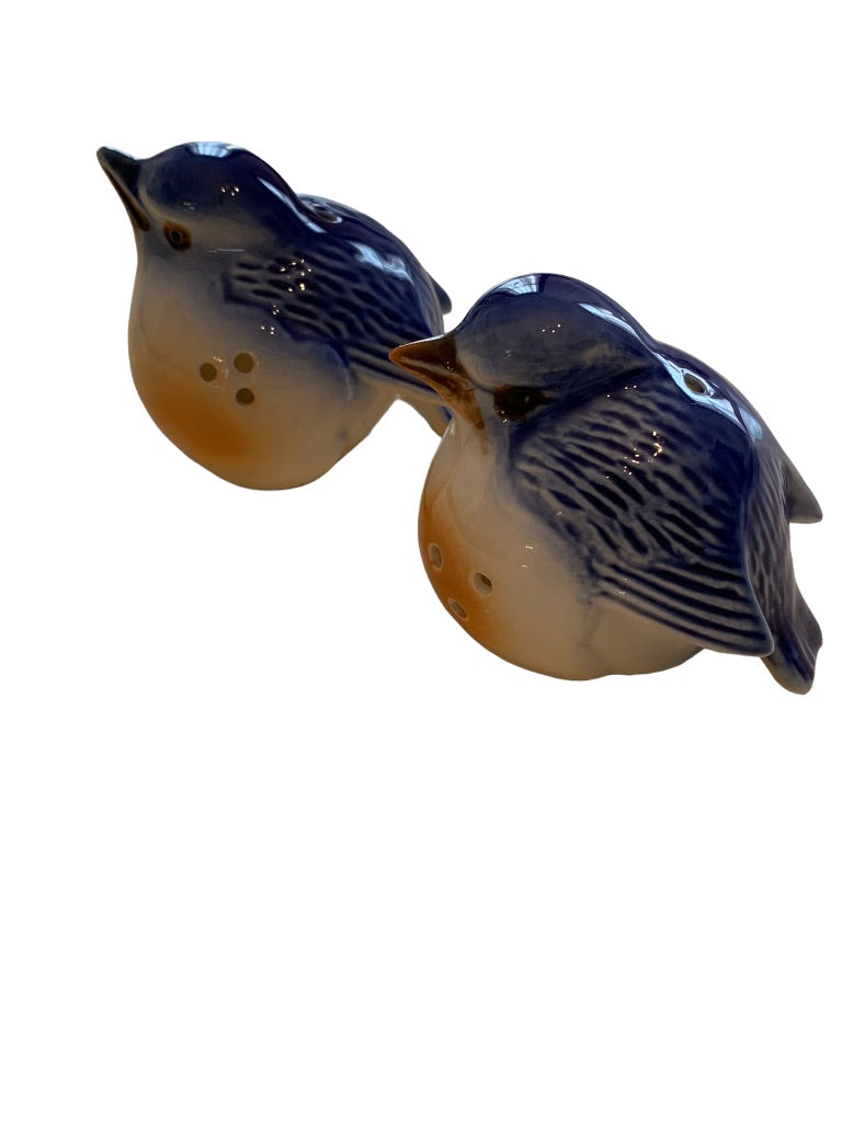 Vintage Blue Birds Pomander Shakers Set of 2 Potpourri Scent Ceramic