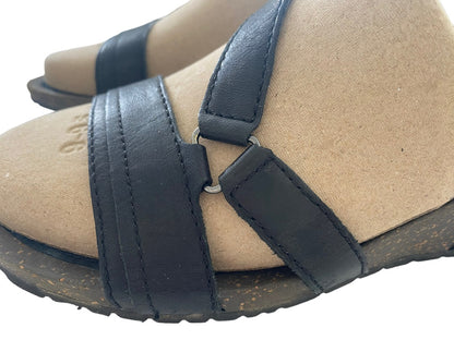9 Teva Cabrillo Crossover Wedge Sandals Black