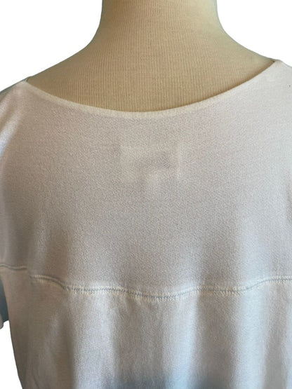 Large Deletta White Hi-Lo Floral Lace Back Tunic Blouse Anthropologie