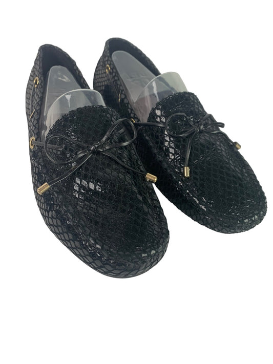 9M Isaac Mizrahi Live Black Patent Leather Women's Pull On Loafers Flats