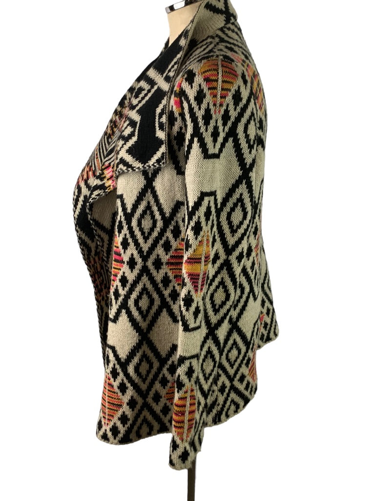 Large slonl Women's Open Cardigan Sweater Aztec Print Lagenlook