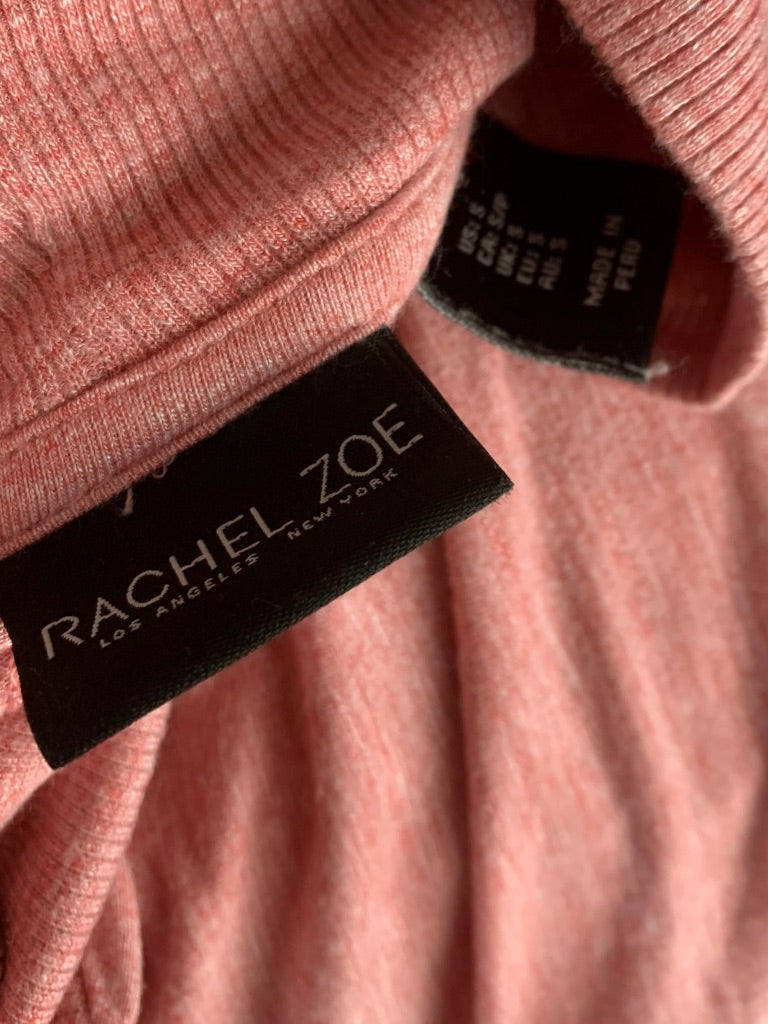 Small Rachel Zoe Red Pink Heathered Cowl Neck Jersey Knit Women's Pullover Top