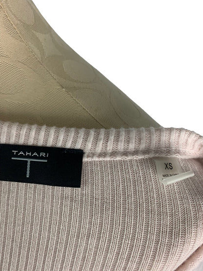 XS Tahari Women's Blush Pink Pullover Sweater Soft Lightweight