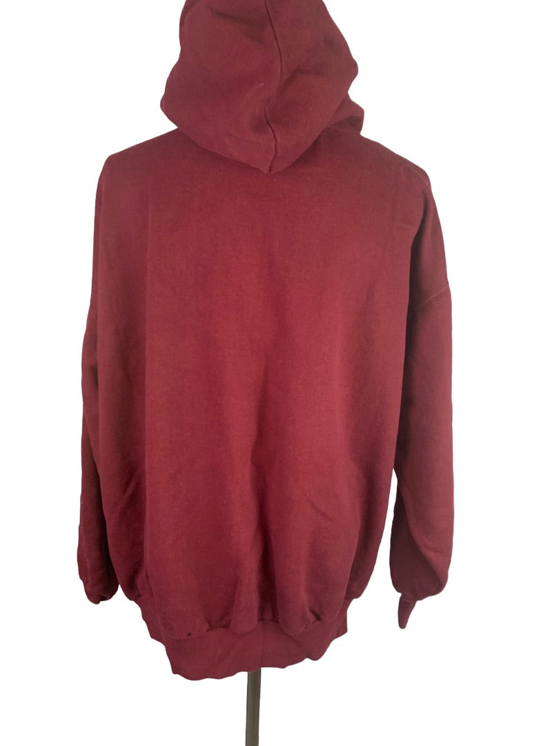 XXL Adult Pullover Burgundy Hoodie Lacrosse Wisconsin Pocket Unisex