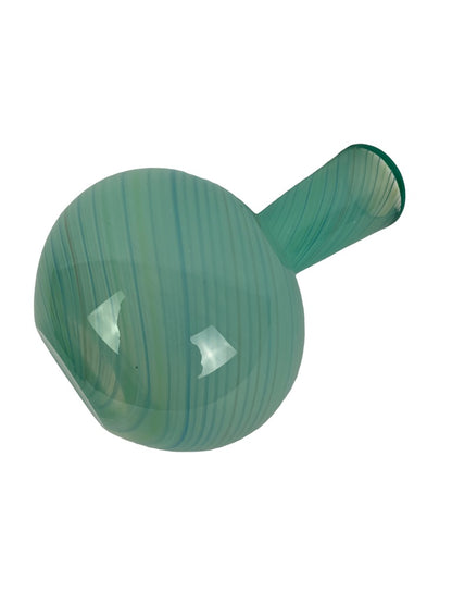 Vintage Dansk International Design Hand Blown Blue Green Swirl Vase 1970