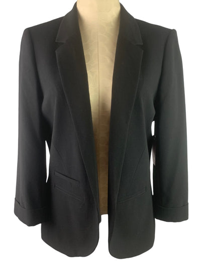 14 Isaac Mizrahi New York Women's Prague Black Blazer Open Front New