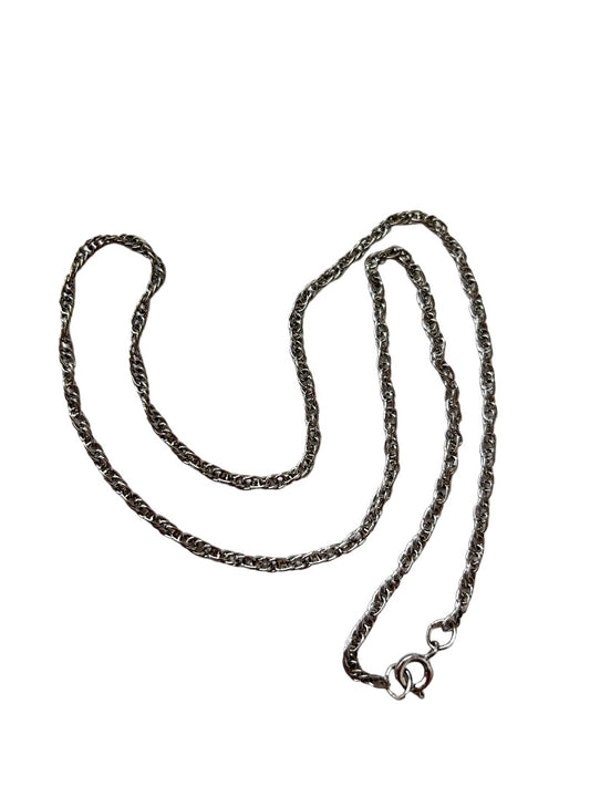 Silvertone Spiral Chain 18" Necklace Lobster Clasp