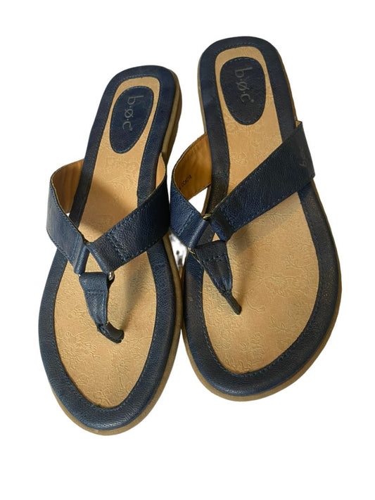 9 BOC Zita Thong Sandals Navy Comfort Flip Flops EUC