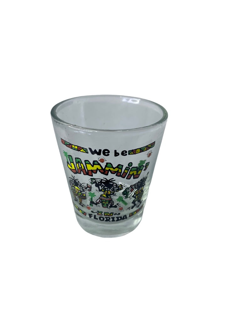 Florida "We Be Jammin'" Shot Glass Souvenir Barware 2.5"h x 2" Top Diameter