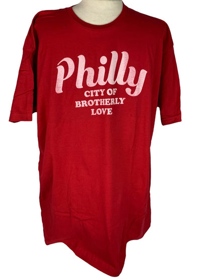 XXL Tultex Lost Goods Men's Red Short Sleeve Tshirt "Philly The City of Brotherly Love"