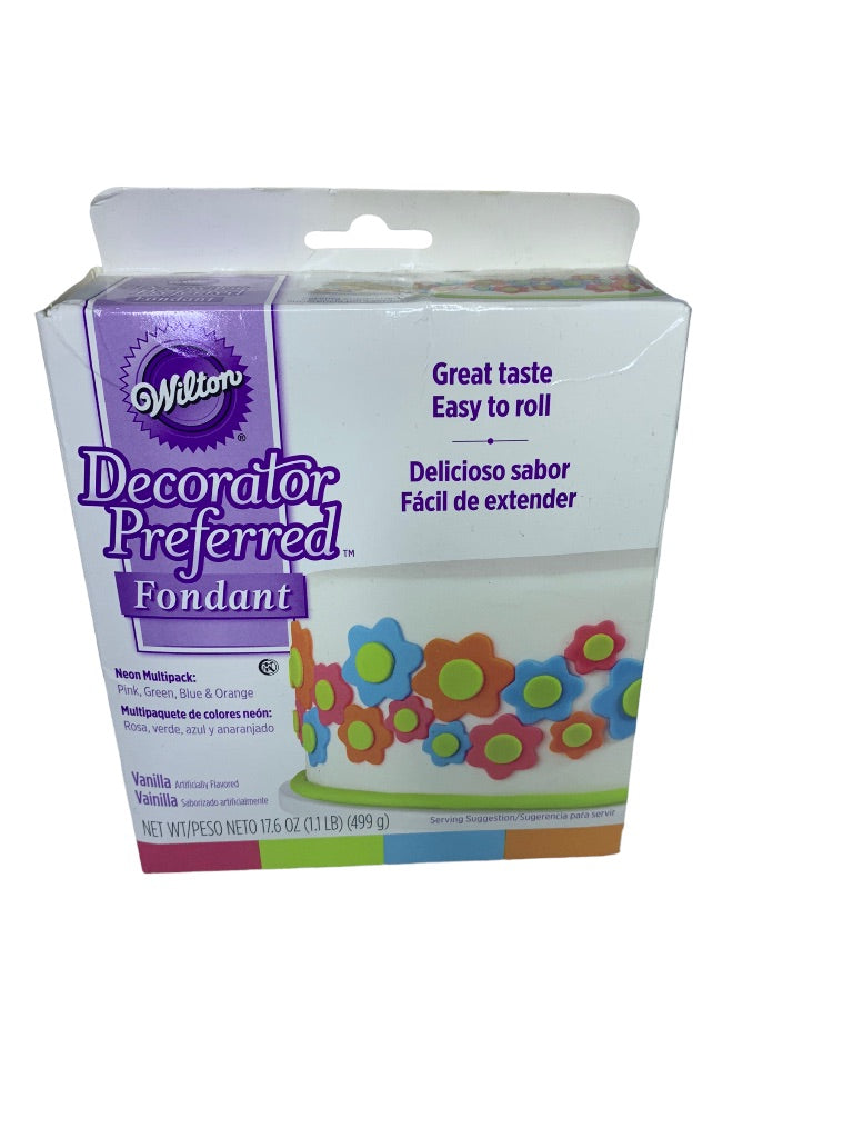 Wilton Decorator Preferred Neon Fondant 4-Pack Fondant Icing Vanilla 17.6oz