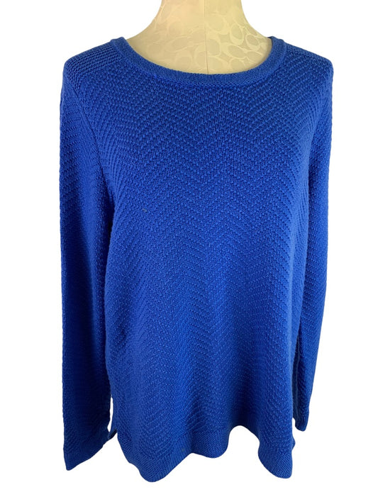 Large Old Navy Women's Royal Blue Pullover Chevron Knit Sweater