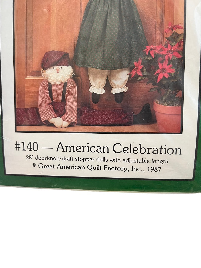 Dream Spinners American Celebration Door Knob Draft Stopper Doll Sewing Pattern Vintage
