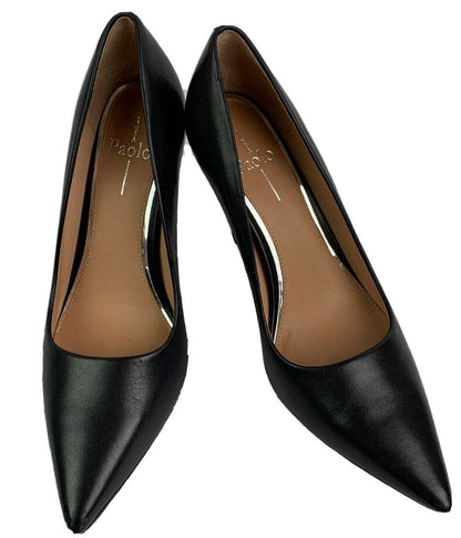 8.5M Linea Paolo Women's Black Leather Pointed Toe 4" Heel "Paris"